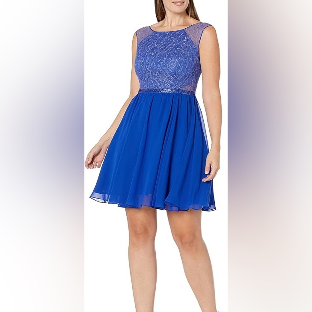 Aqua 4 Blue Fit & Flare Mini Dress